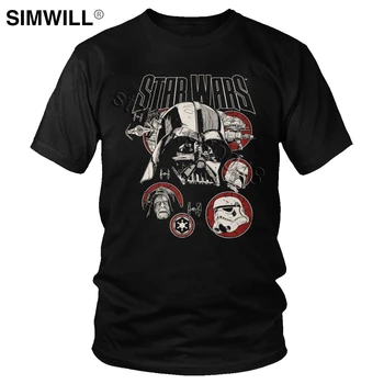 

Vintage Star Wars Tee Men Cool Short Sleeved Cotton Villains Darth Vader T-shirt The Dark Side Of The Force T Shirt Graphic Tops