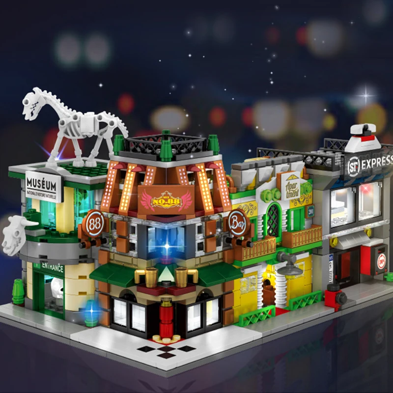 

Sembo Blocks Street View Building Blocks for Children Boys Gift Bricks Street Hotel Bank Clothing Store Collection Toys for Kids