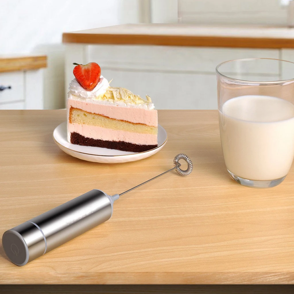 Electric Battery Powered Whisk Coffee Milk Mixer Stirrer Frother Egg Beater