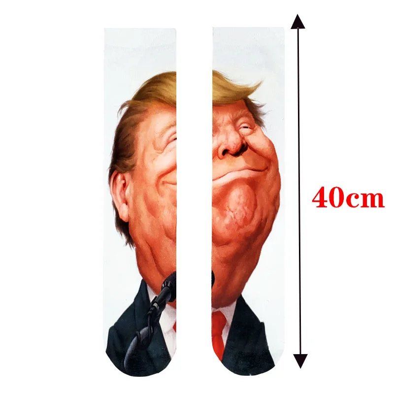 Носки в стиле «Дональд Трамп», унисекс, Забавный принт, Повседневные Гольфы для взрослых, носки с 3D принтом, счастливые модные гольфы