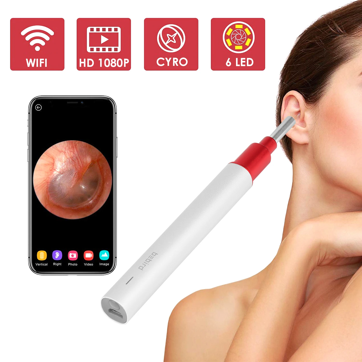 WiFi Otoscope беспроводная камера HD1080P цифровой эндоскоп прибор для чистки ушей с 6