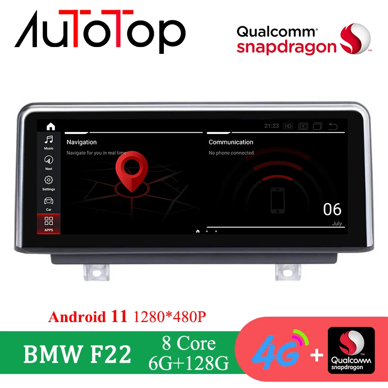 AUTOTOP 8 &quotAndroid 11 Автомобильный мультимедийный плеер GPS аудио Радио Навигация для BMW