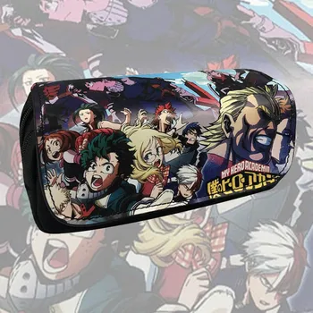 

Animation My Hero Academy Pen Pencil Bags Kids Cartoon Parkour Multifunctional Double Zipper Cosmetic Bags Cases