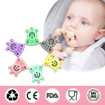 

Free Shipping 5 Pcs Food Grade Silicone Bead Cartoon Baby Teether DIY Pacifier Chain Accessory