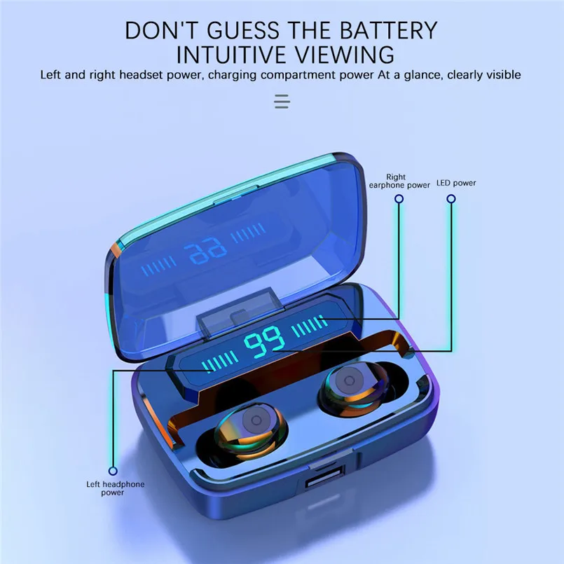 Мини беспроводные Bluetooth наушники, Спортивная гарнитура, стерео наушники-вкладыши Bluetooth 5 с беспроводной зарядкой Fone De Ouvido 50DEC16