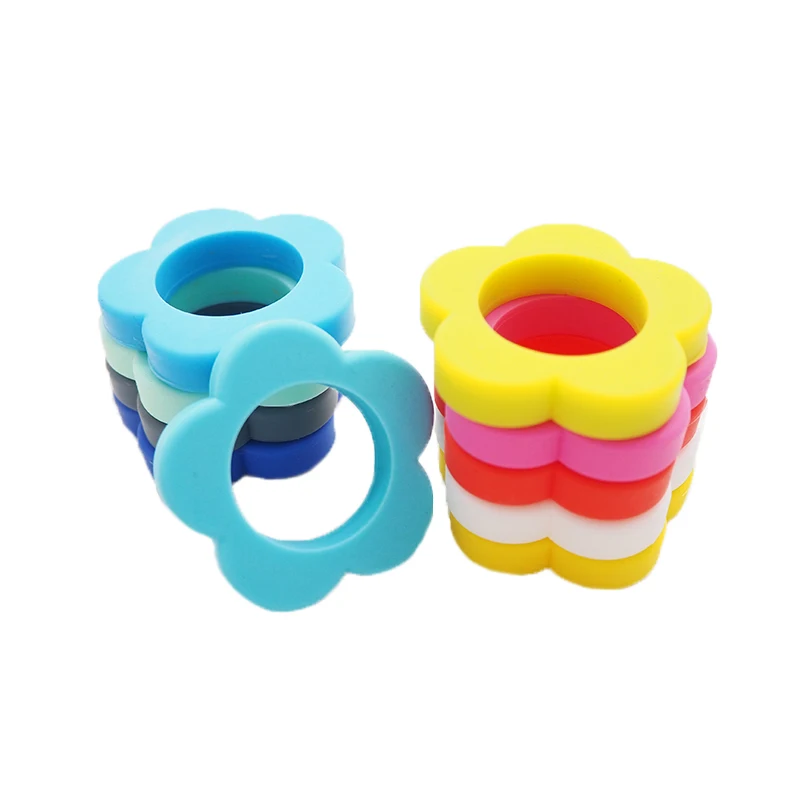 

Chenkai 10pcs Silicone Sun Flower Pendant Teether Beads Baby Pacifier Clip BPA Free For Infant Nursing Necklace Making Accessory