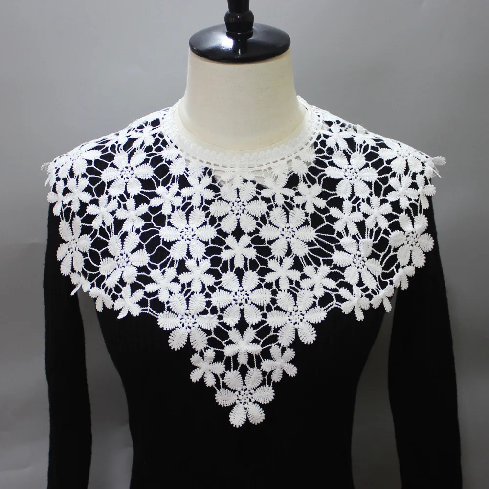 

Linbaiway Vintage Adult Fake Collar Lace Floral False Collars Half Shirt Necklace Shawl Wrap Tops Female Detachable Collar