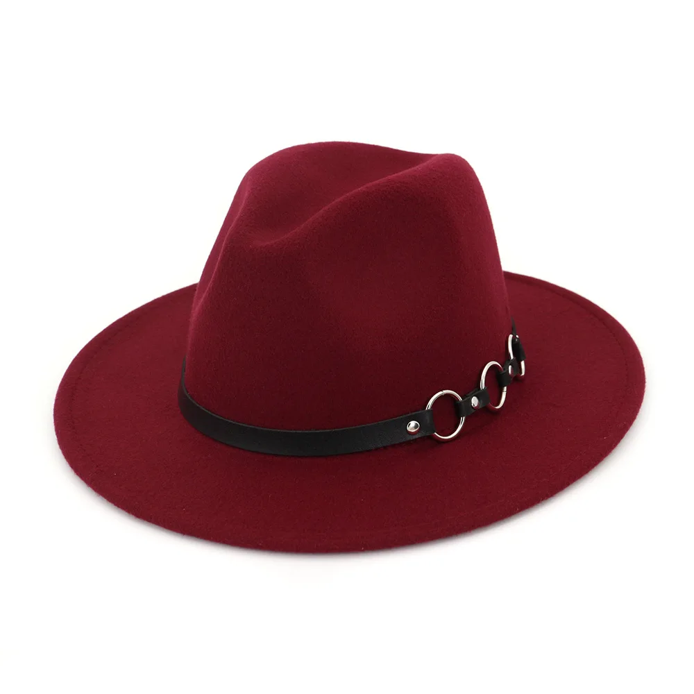 

Fashion Wool Flat Top Hat For Women's Men's Felt Wide Brim Fedora Gambler Hat for gentleman party