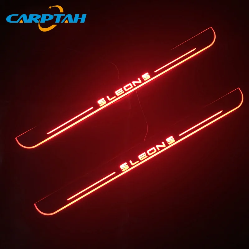 CARPTAH обрамление педали автомобиля внешние части светодиодный порог Накладка путь динамический стример свет для сиденья Leon 2 3 MK2 MK3