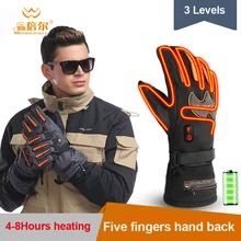 Warmspace 7,4 в 5600 мАч мотоциклетные Электрические перезаряжаемые перчатки с подогревом зимние водонепроницаемые литиевые батареи Самонагревающиеся лыжные перчатки