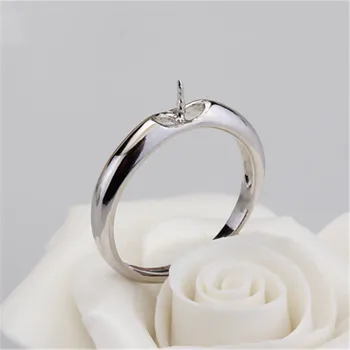 

Ring Mount Pearl Accessories Adjustable Size 925 Silver Plated Ring Jewelry DIY No Pearl Free Shipping