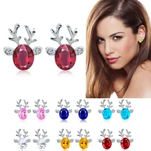 1 пара Женские серьги для девушек серьги-гвоздики в форме оленя Рождественский подарок ювелирные изделия KS-shipping