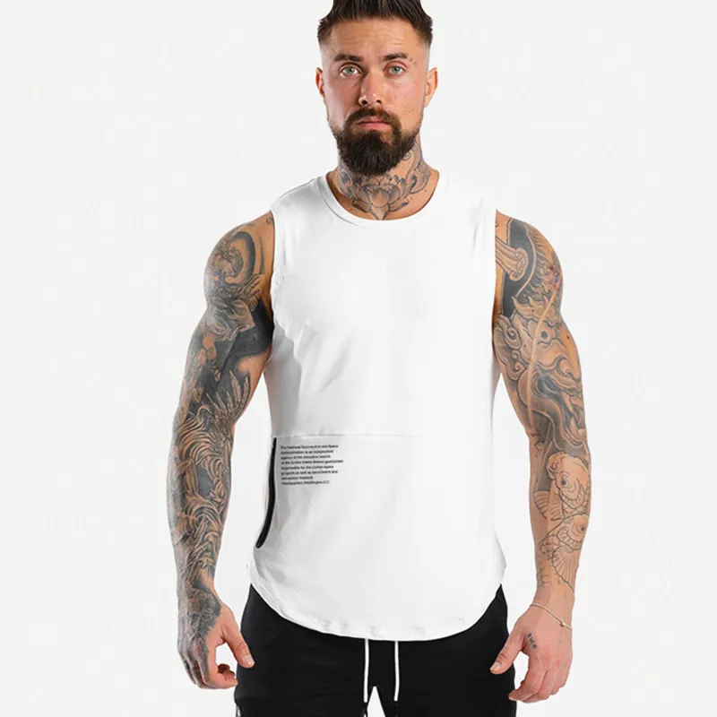 

New Casual Bodybuilding Tank top Men Gyms Fitness Skinny breathable Sleeveless Shirt Jogger sports vest quick dry Top clothing