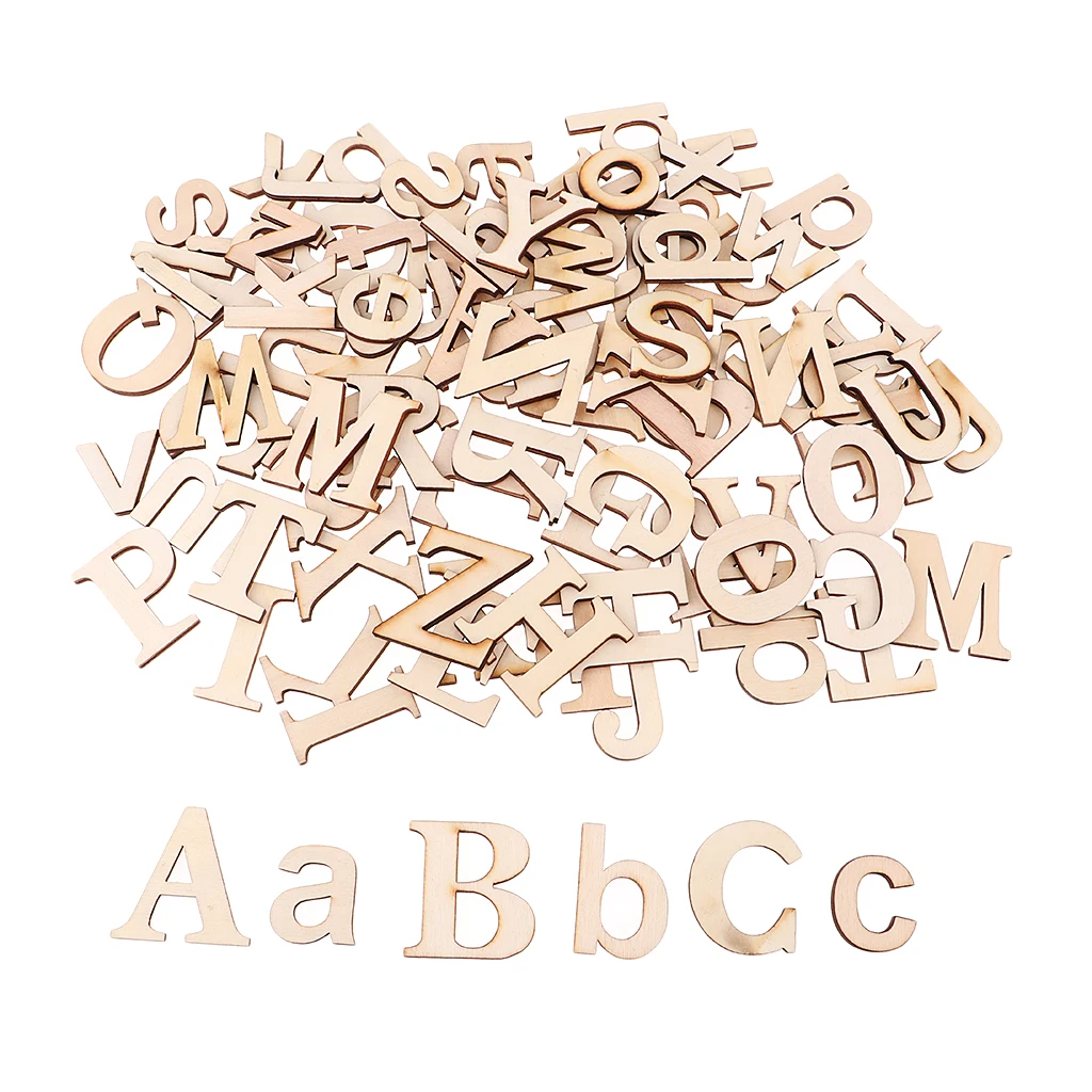 52Pcs Unfinished Wood Capital Lowercase Letters For Scrapbook Kid Wood Craft 52Pcs Unfinished Wood Capital Lowercase Letters For Scrapbook Kid Wood Craft