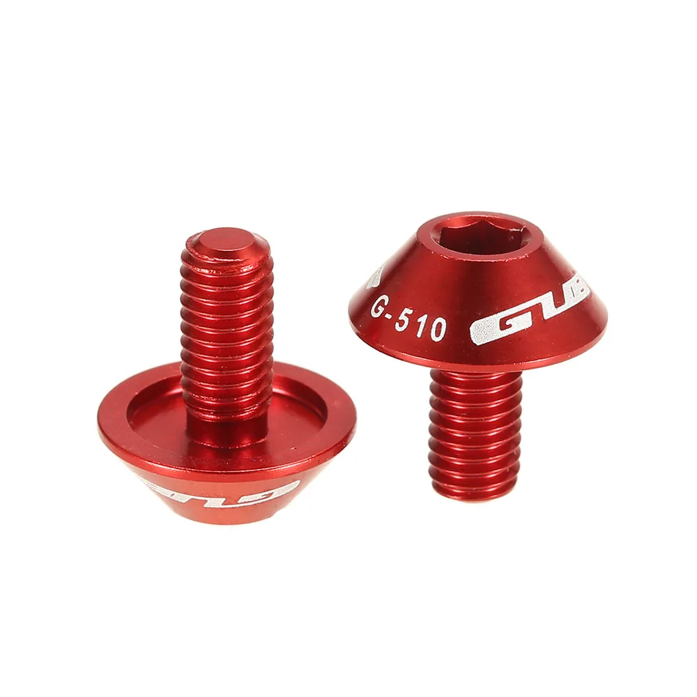 GUB 1 Pair Bike Bottle Cage Screws M5x12mm Lightweight Aluminum Alloy Bottle Holder Bolt for MTB Bike Bicycle Water Bottle Rack - Цвет: Red