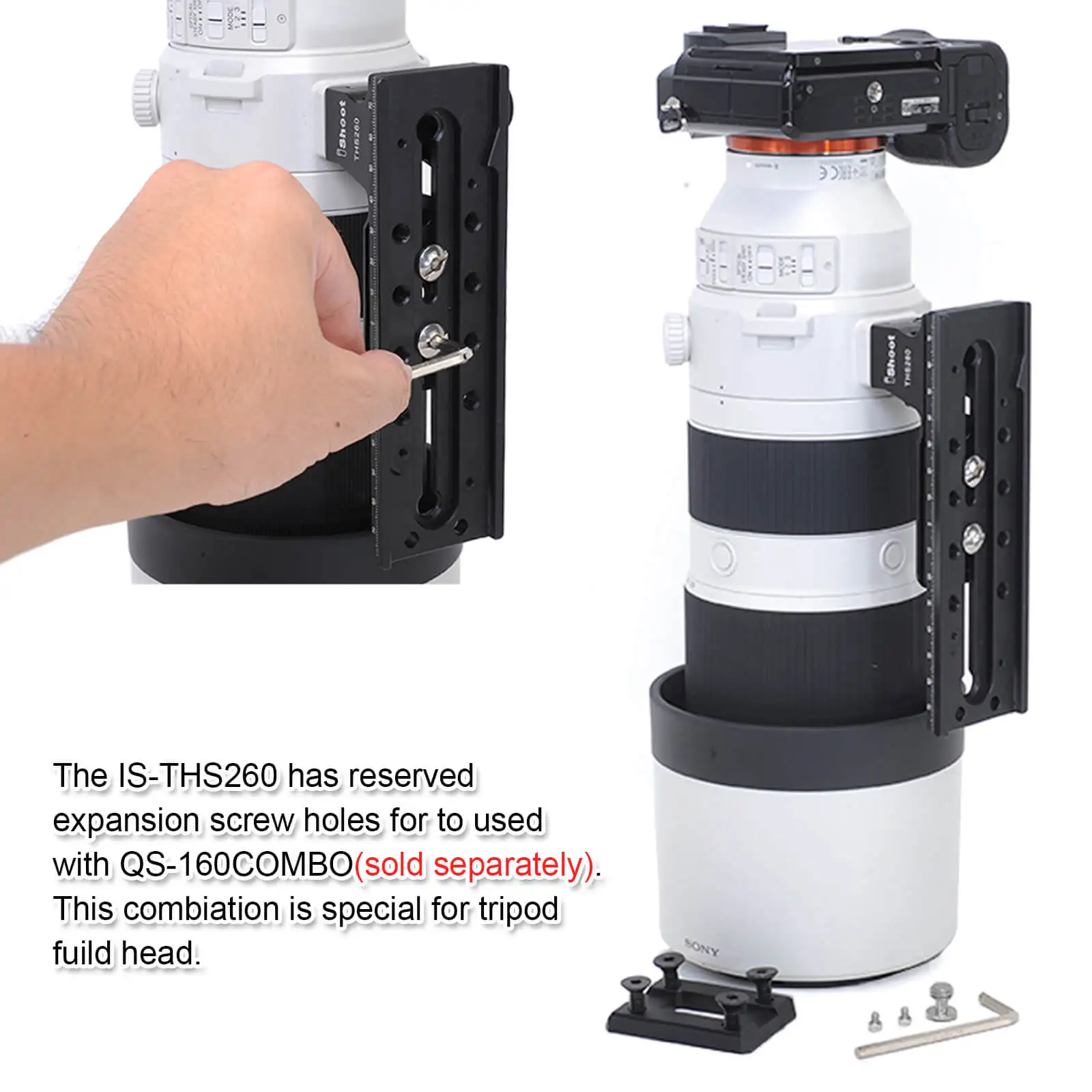 Arca Type Lens Collar Replacement Base Tripod Mount Rings Foot Stand for Sony FE 200-600mm f/5.6-6.3 G OSS Lens SEL200600G