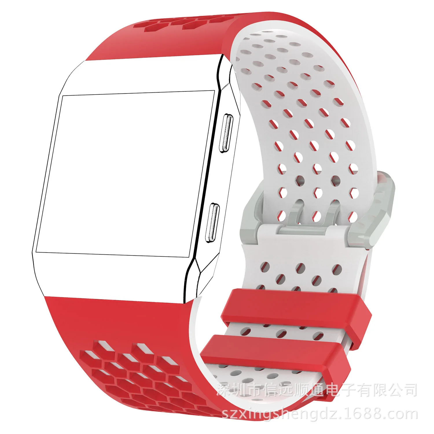 Высококачественный силиконовый ремешок для часов для Fitbit Ionic двухцветный сотовый дышащий браслет Спортивный Повседневный ремешок