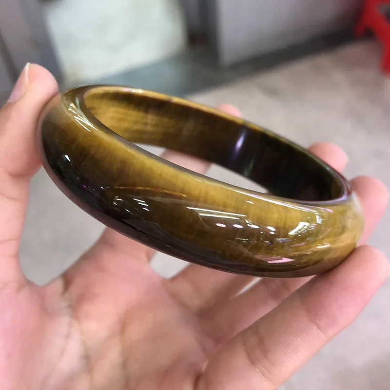 Hot Selling Natural Hand-carved Jade Tiger Eye Stone Bangle 54-62mm Fashion Jewelry Bracelet Accessories Men Women Luck Gifts | Украшения и