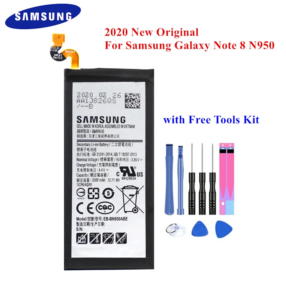 100% Оригинальный аккумулятор EB-BN950ABE для Samsung Galaxy Note 8 N950 SM-N950F N950FD N950U/U1 N950W N950N N9500 Note8
