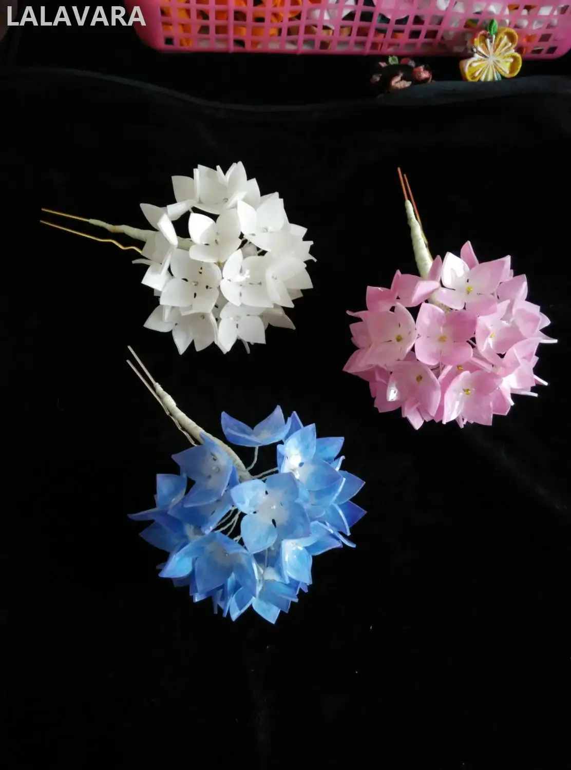 Lalavara Custom Made Women Bun Uodo Hair Accessories Hydrangeas