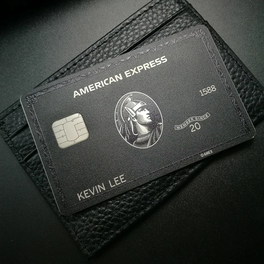 Tarjeta de Metal negra y de producción, tarjeta de regalo exprés americana
