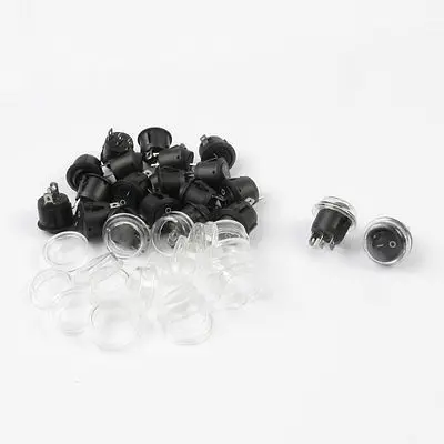 

20 PCS SPDT 3 Pin Soldering Type Round Head Rocker Switch w Waterproof Cover