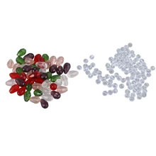 150 шт ювелирные бусины: 100 шт Прозрачный кристаллический кварц граненые круглые бусины 6 мм и 50 шт подарок смешанный Кристалл стекло граненые каплевидные Bea