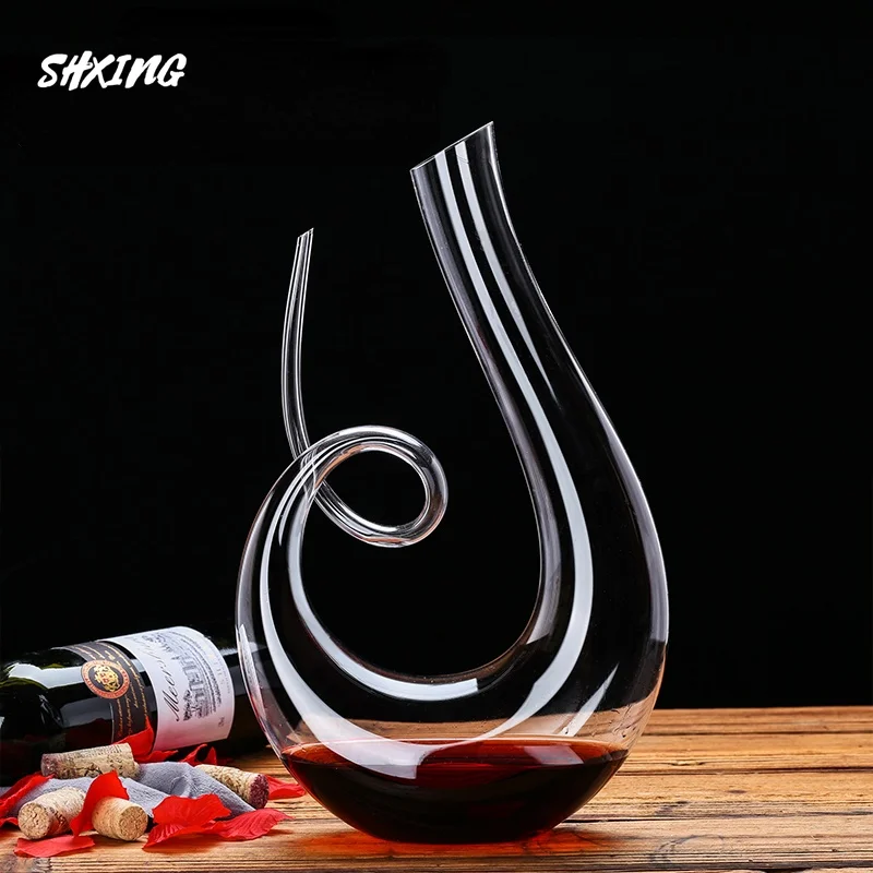 1500ml Crystal High Grade 6 shaped Wine Decanter Gift Box Harp Swan