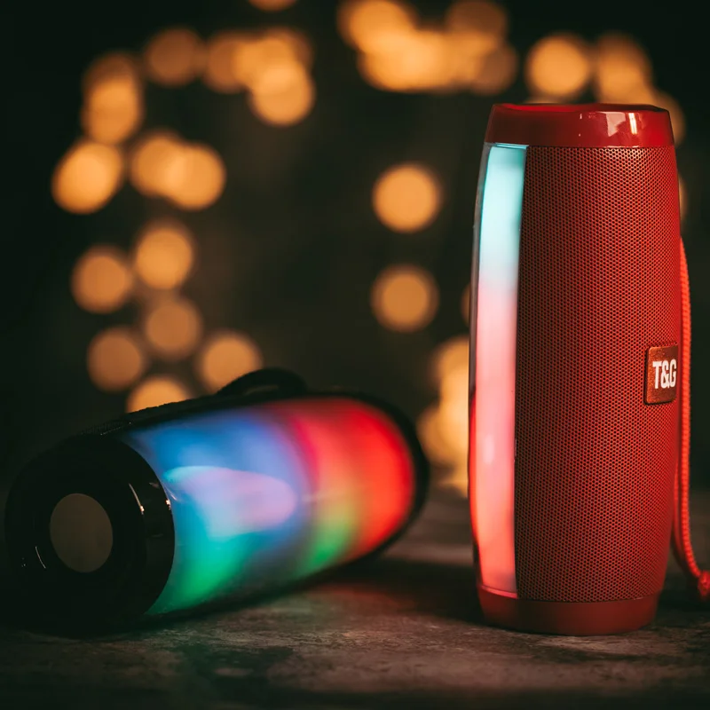 Pаспродажа Мощные Портативные колонки Bluetooth Колонка беспроводной сабвуфер со светодиодный светильник TF карта FM радио Бумбокс для ПК компьютер смартфо...