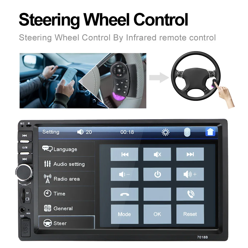 Touch Screen Hd Multimedia Player Car Reversing Display 7010b /7012b