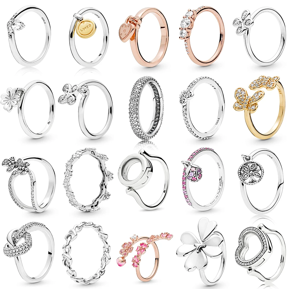 

NEW 2019 100% 925 Sterling Silver Rose Gold Love Authentic Floating Locket Ring for Europe Women Original Fashion Jewelry Gift