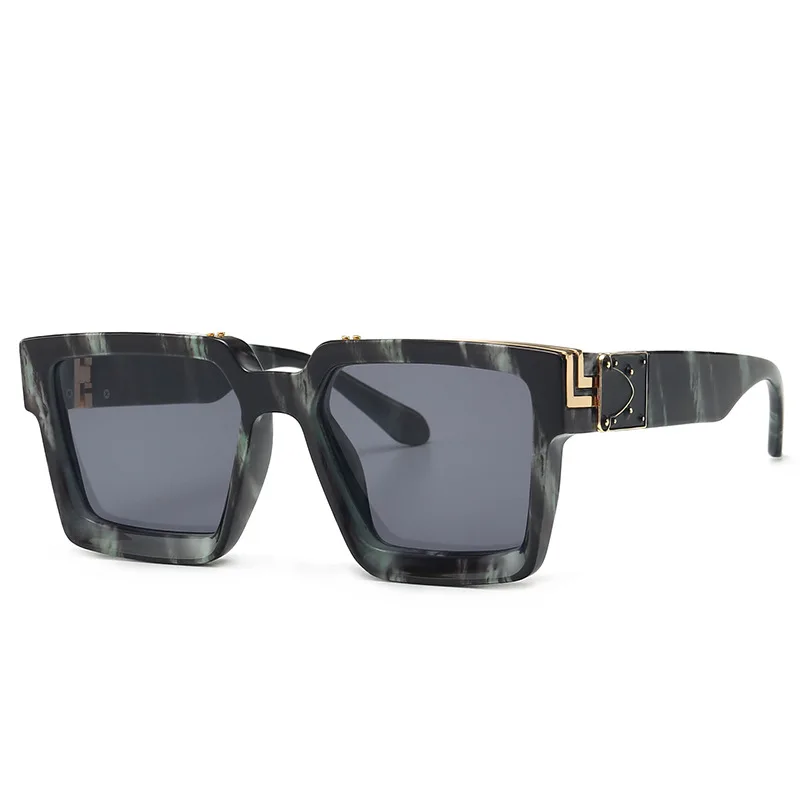 Щит Квадратные Солнцезащитные очки Мужские роскошные дизайнерские солнцезащитные очки женские фирменный дизайн градиентные цветные очки oculos UV400 - Цвет линз: C5