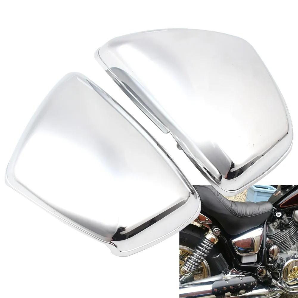 

Motorcyle Chrome Left Right Side Battery Fairing Cover Protection Guard For Yamaha XV700 750 1000 1100 Virago 1984-Up