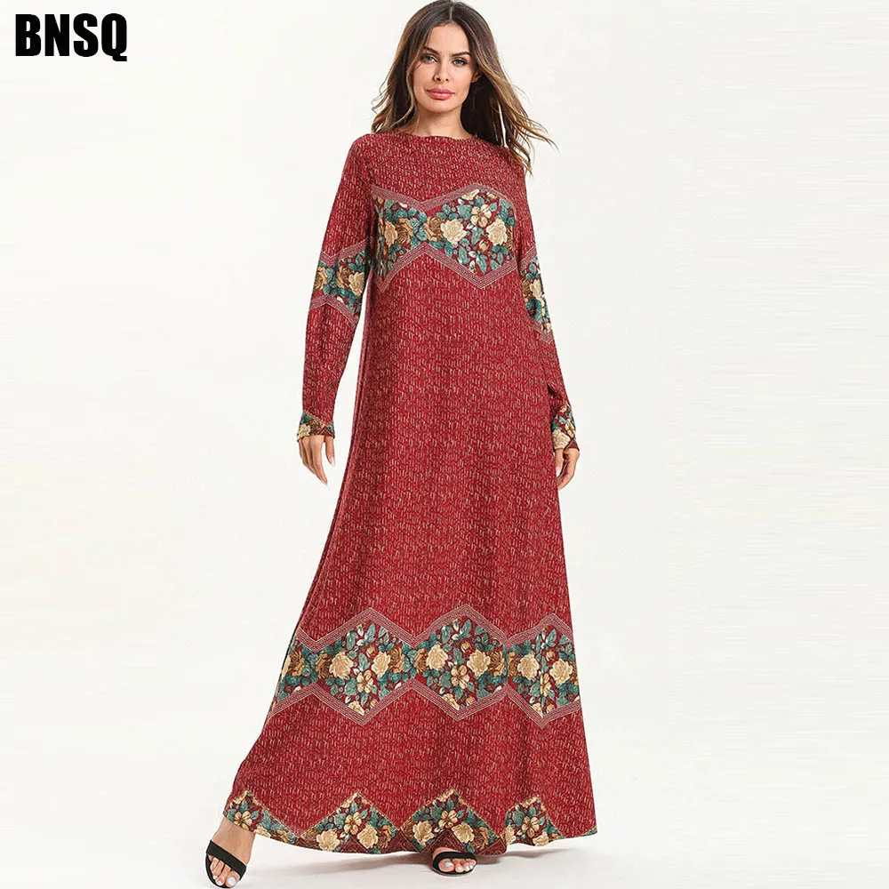 BNSQ Muslim Arabic Islamic 2019 Dubai Kaftan Abaya Moroccan Middle Eastern Morocco Indonesia Dress Oversized Casual Robe | Тематическая