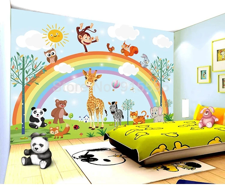 3D Grassland Rainbow 3065 Wallpaper Decal Dercor Home Kids Nursery Mural Home 