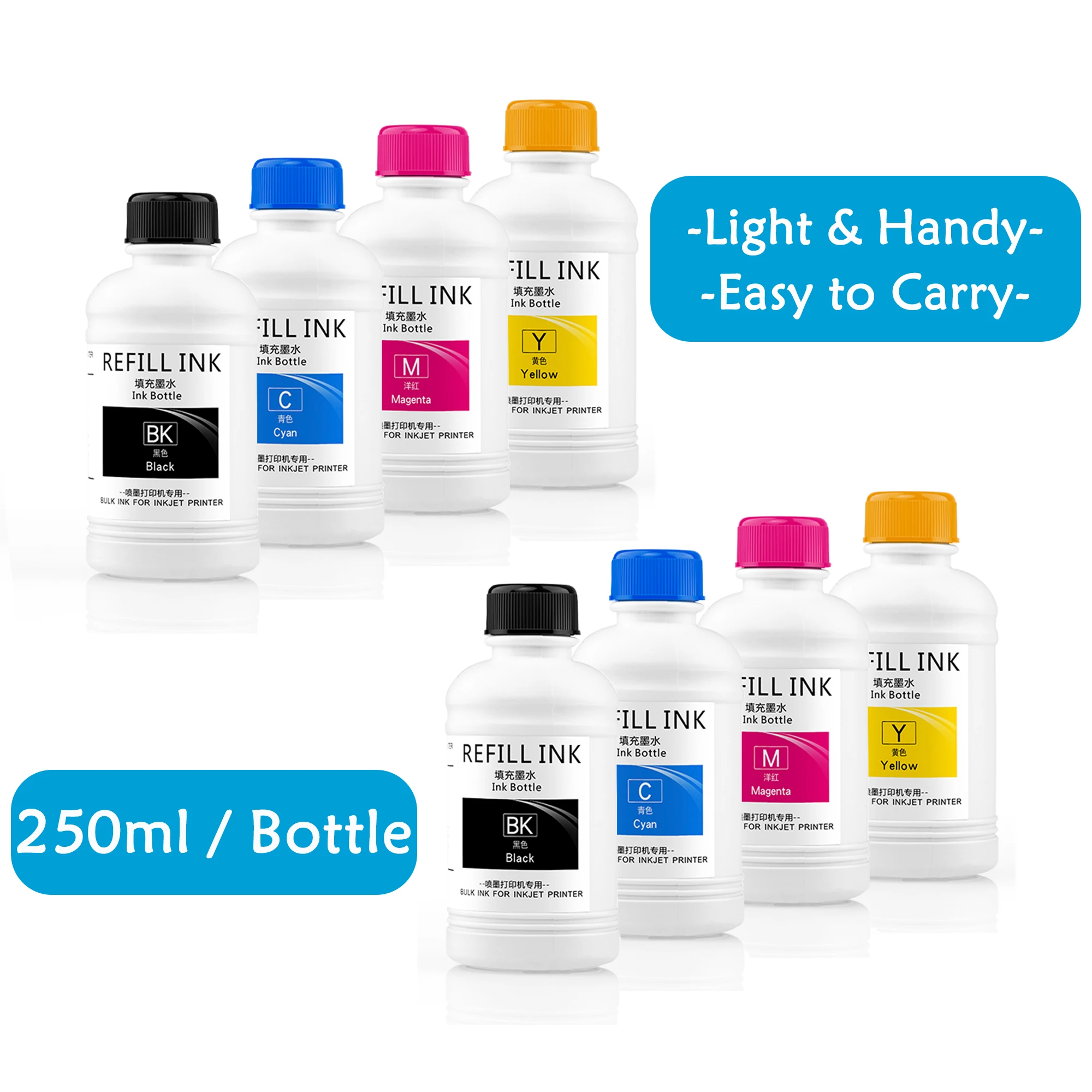 250ml/Bottle Universal Refill Dye Ink For HP 178 655 364 564 711 920 932 933 934 935 950 951 952 953 954 955 Printer a Set