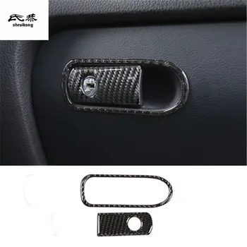 

2pcs/lot Epoxy glue real carbon fiber Passenger side glove box switch decoration cover for 2011-2018 Volkswagen VW Touareg