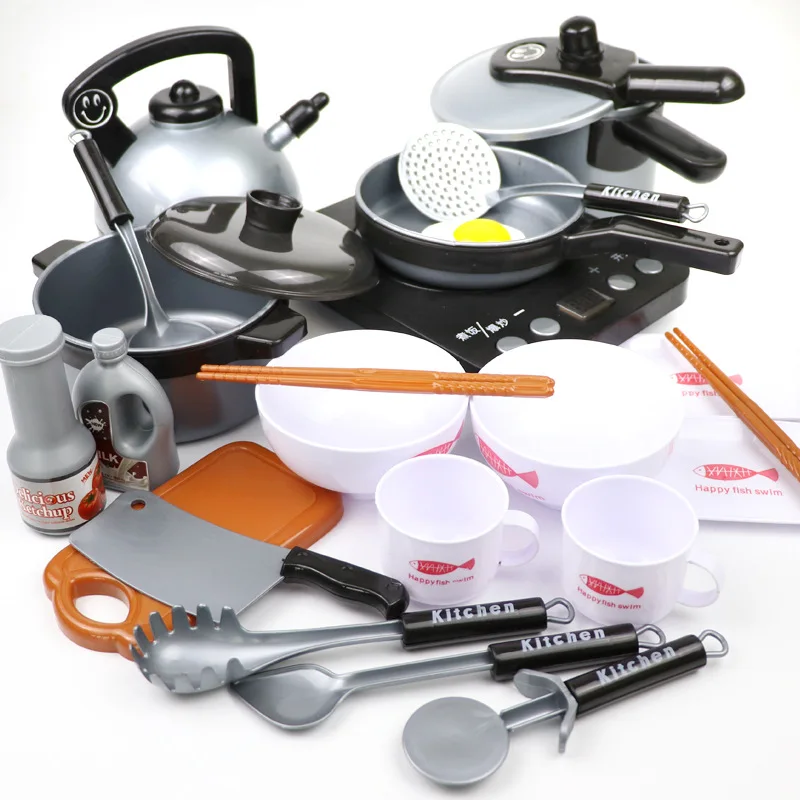 

[Source] Kitchen Cooker Flat-bottom Pot Kettle Toy 36 Pieces Electric Sound Making Light