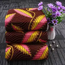 Lychee Life полиэфирная ткань с восковой печатью Анкара африканская ткань с принтом листьев для шитья для женщин вечернее платье изготовление рукоделия