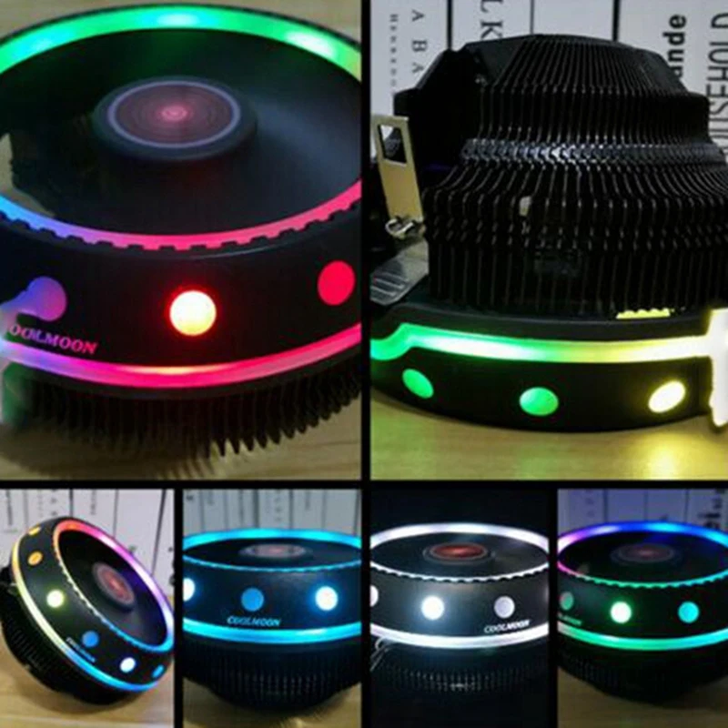 COOLMOON RGB кулер для процессора светодиодный радиатор 12 В AMD ПК настольный