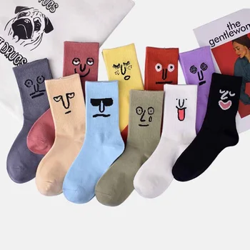 

2020 New Unisex Skateboard Novelty Men Socks Harajuku Hip Hop Funny Expression Socks Cotton 1 Pair Kawaii Happy Socks Size 36-43