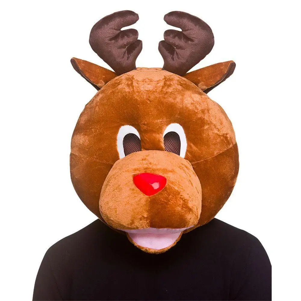 

Reindeer Mask Halloween Horse Animal Mascot Head Christmas Fursuit Head Costume Adult