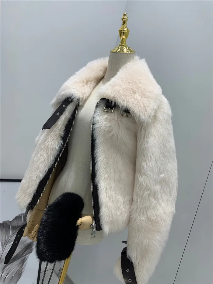 Женские зимние куртки с натуральным мехом, Натуральная овечья кожа, двусторонняя Меховая куртка для женщин, настоящая тосканская шерстяная шуба