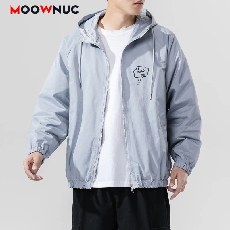 

Hombre Coats Outerwear New Jackets Loose Hip Hop Printed Hat Men's Clothes Spring Dress Boys Kpop Fashion Casual MOOWNUC MWC