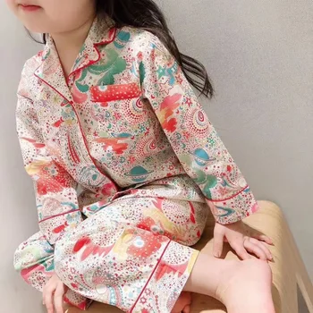 

kids pajamas baby girls clothes boys clothes Planet print stylish home wear long sleeve trousers comfortable set
