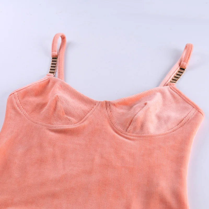 Sytiz Corduroy Sexy Bodysuit Summer Fashion Women Sleeveless V-Neck Patchwork Slim Bodysuit Backless Party Cotton Clothes New
