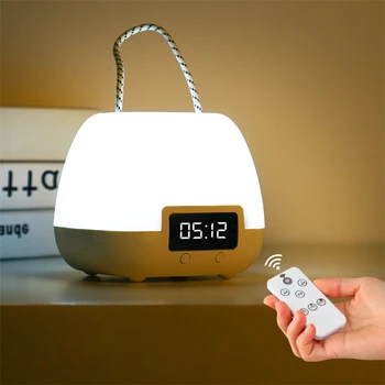 

Wireless LED Clock Timer Night Light With Remote Controller & Hanger Portable USB Rechargeable Lamp For Kitchen Cabinet Wardrobe