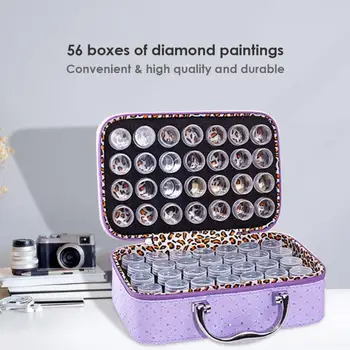 

56 Bottles Diamond Painting Container Storage Carry Case Cross Stitch Box Tool Reasonable Layout and Powerful Space