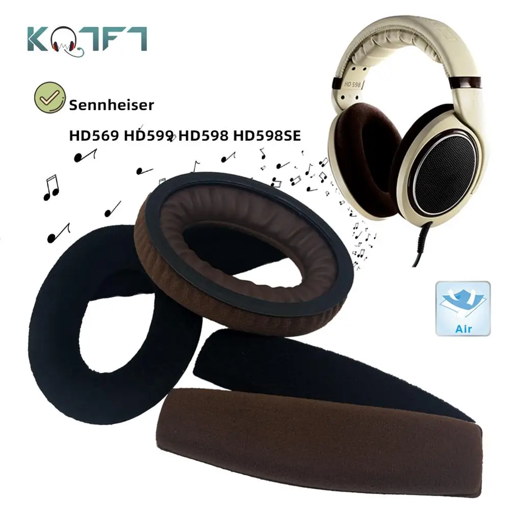 KQTFT Replacement EarPads Headband for Sennheiser HD569 HD599 HD598 HD598SE Universal Bumper Earmuff Cover Cushion