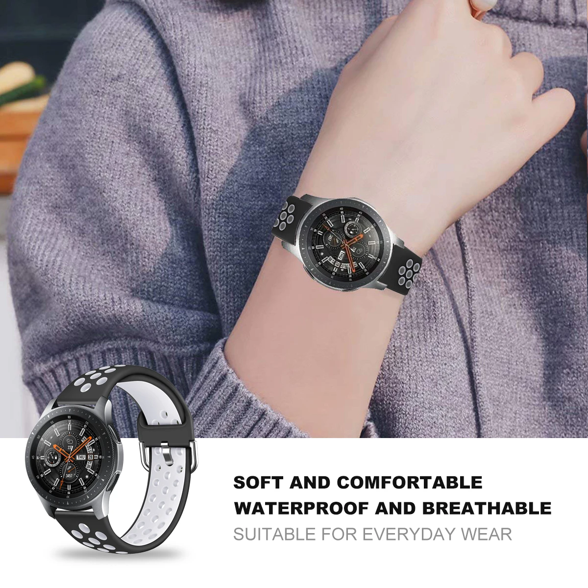 SUIMUMU Совместимость с Samsung Galaxy Watch 46 мм 22 силиконовый ремешок для часов браслет SM R800